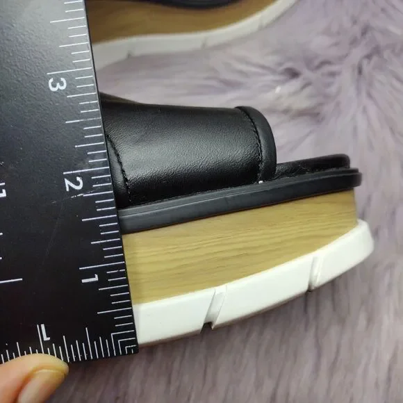 Sorel Joanie III Leather Slingback Open Toe Platform Sandals Women Size 10 Black - Picture 9 of 9